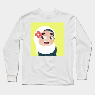 hijabi with a flower Long Sleeve T-Shirt